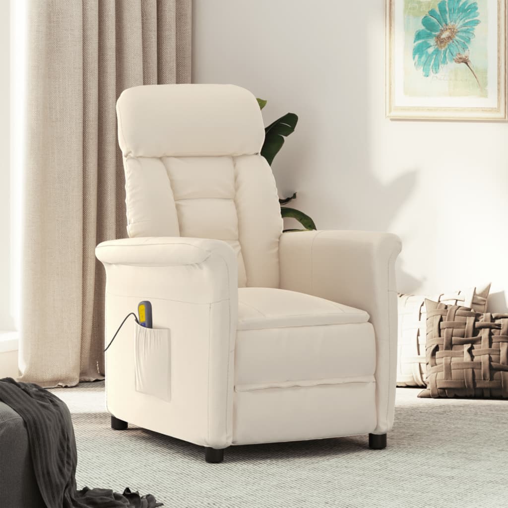 Fauteuil de massage Beige Tissu microfibre Fauteuils électriques vidaXL   