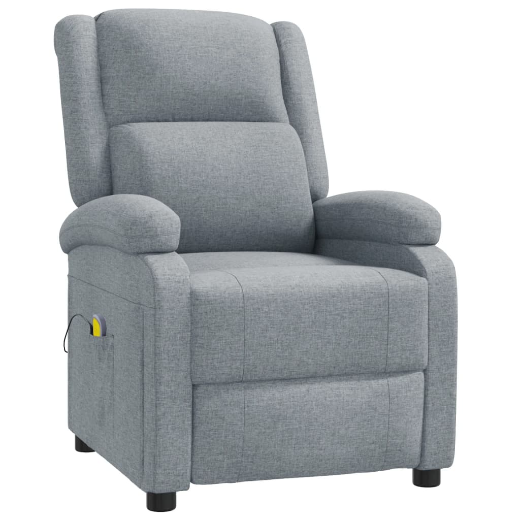 Fauteuil de massage Gris clair Tissu Fauteuils électriques vidaXL   