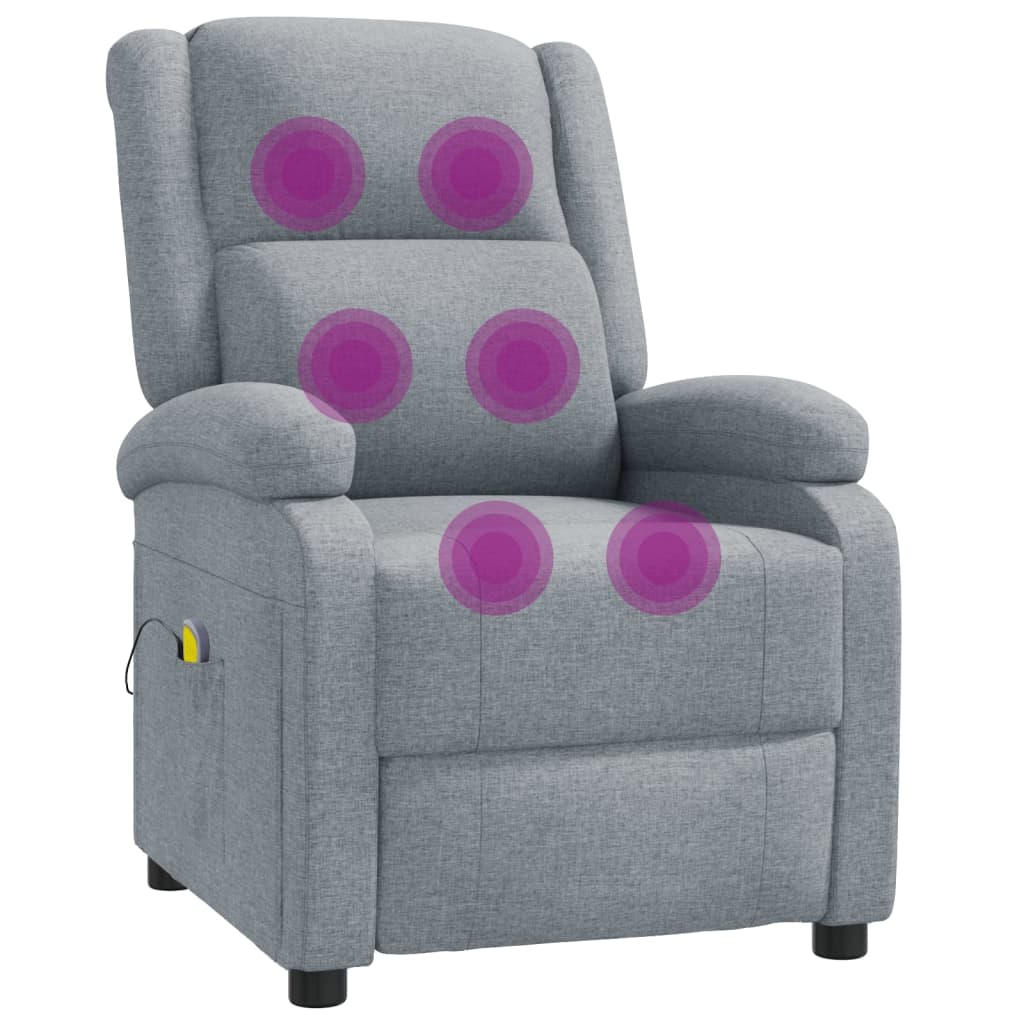 Fauteuil de massage Gris clair Tissu Fauteuils électriques vidaXL   