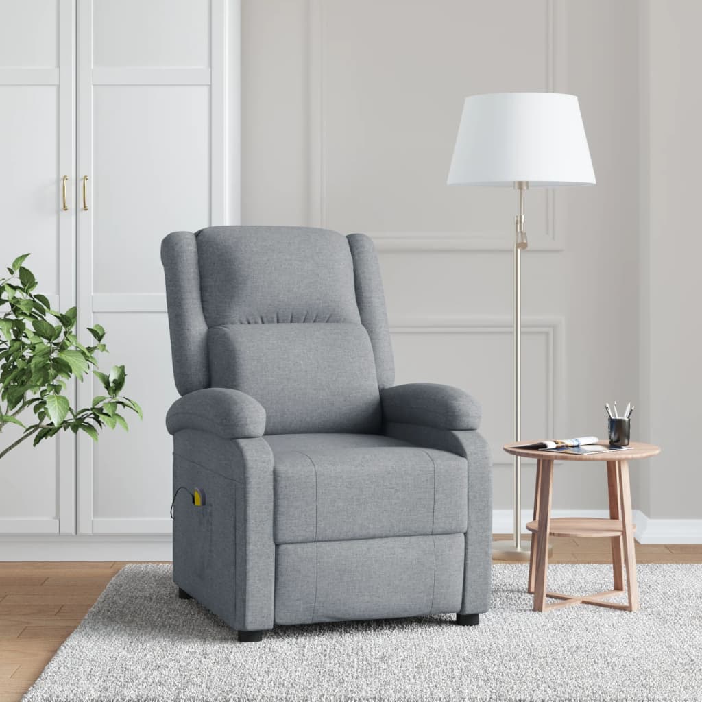 Fauteuil de massage Gris clair Tissu Fauteuils électriques vidaXL   