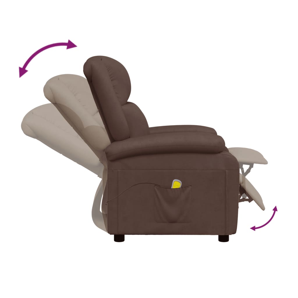 Fauteuil de massage Marron Similicuir Fauteuils électriques vidaXL