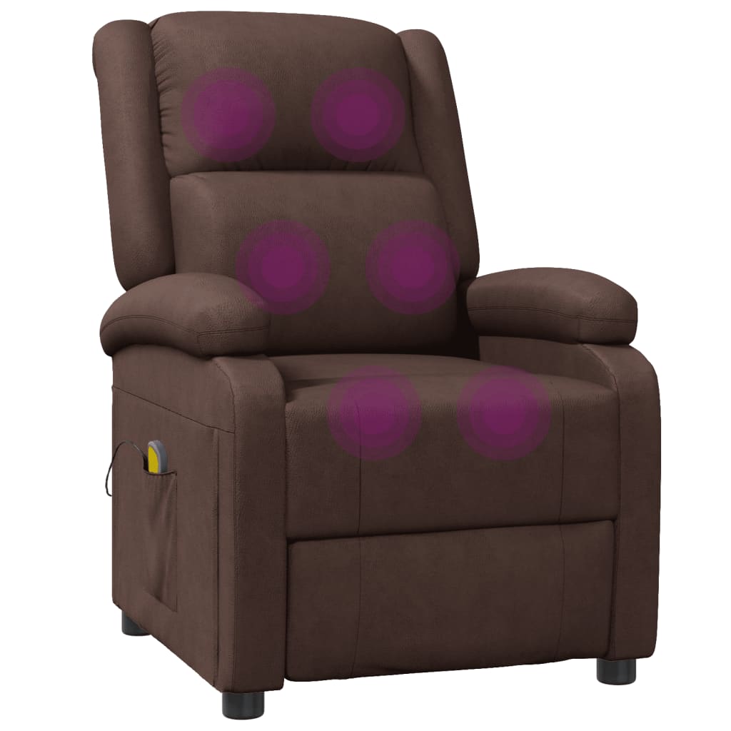 Fauteuil de massage Marron Similicuir Fauteuils électriques vidaXL