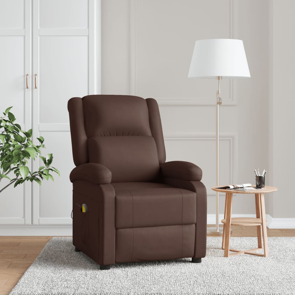 Fauteuil de massage Marron Similicuir Fauteuils électriques vidaXL