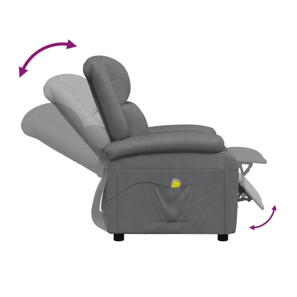 Fauteuil de massage Anthracite Similicuir Fauteuils électriques vidaXL