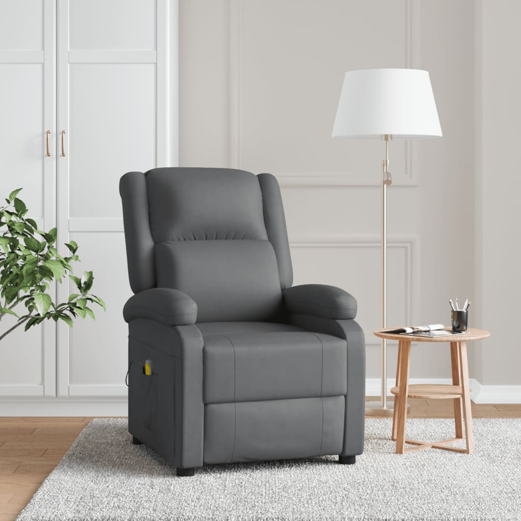 Fauteuil de massage Anthracite Similicuir Fauteuils électriques vidaXL