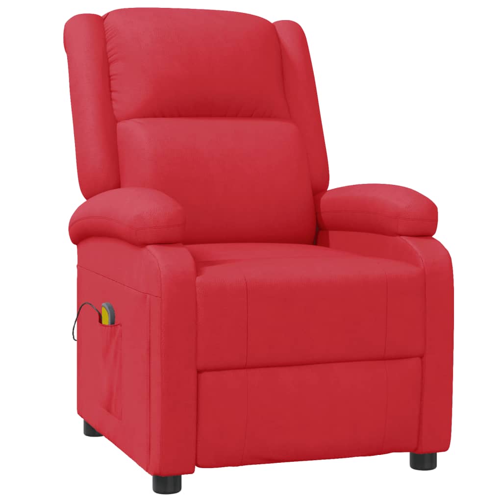 Fauteuil de massage Rouge Similicuir Fauteuils électriques vidaXL