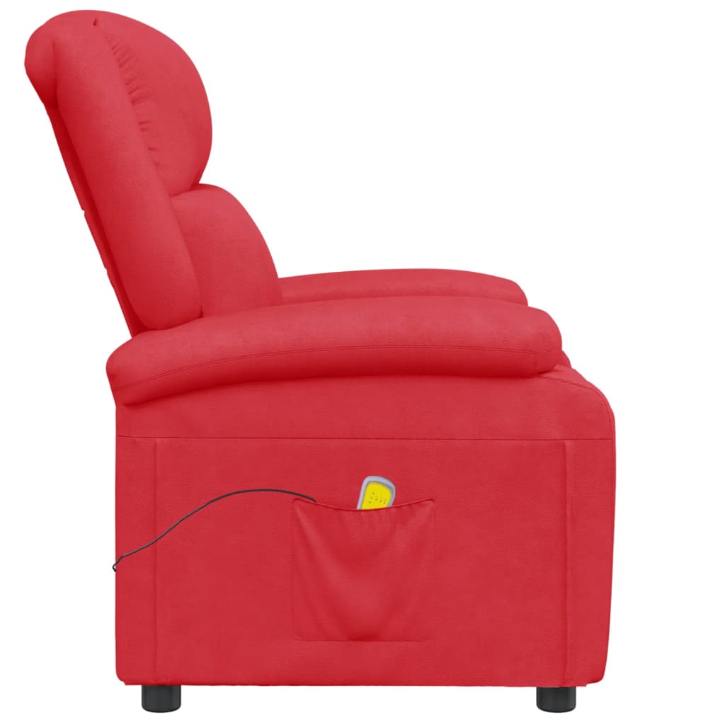 Fauteuil de massage Rouge Similicuir Fauteuils électriques vidaXL