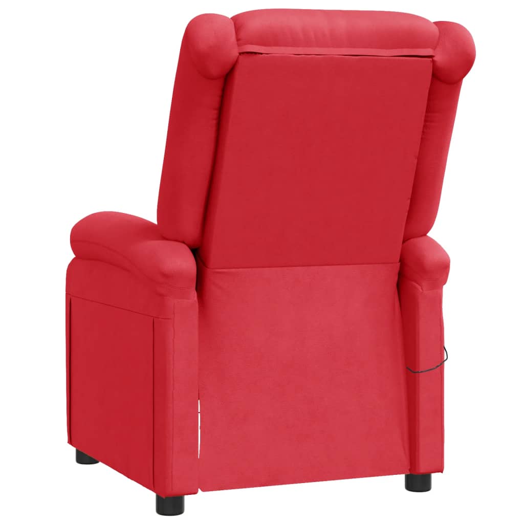 Fauteuil de massage Rouge Similicuir Fauteuils électriques vidaXL