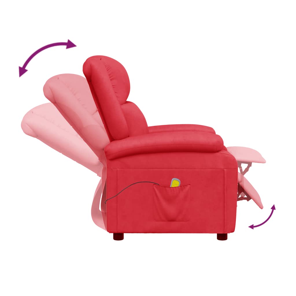 Fauteuil de massage Rouge Similicuir Fauteuils électriques vidaXL