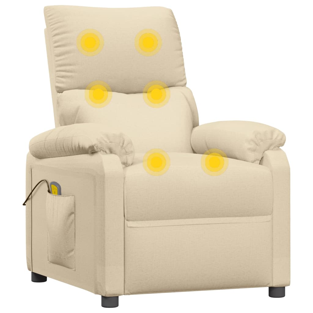 Fauteuil de massage Crème Tissu Fauteuils électriques vidaXL   