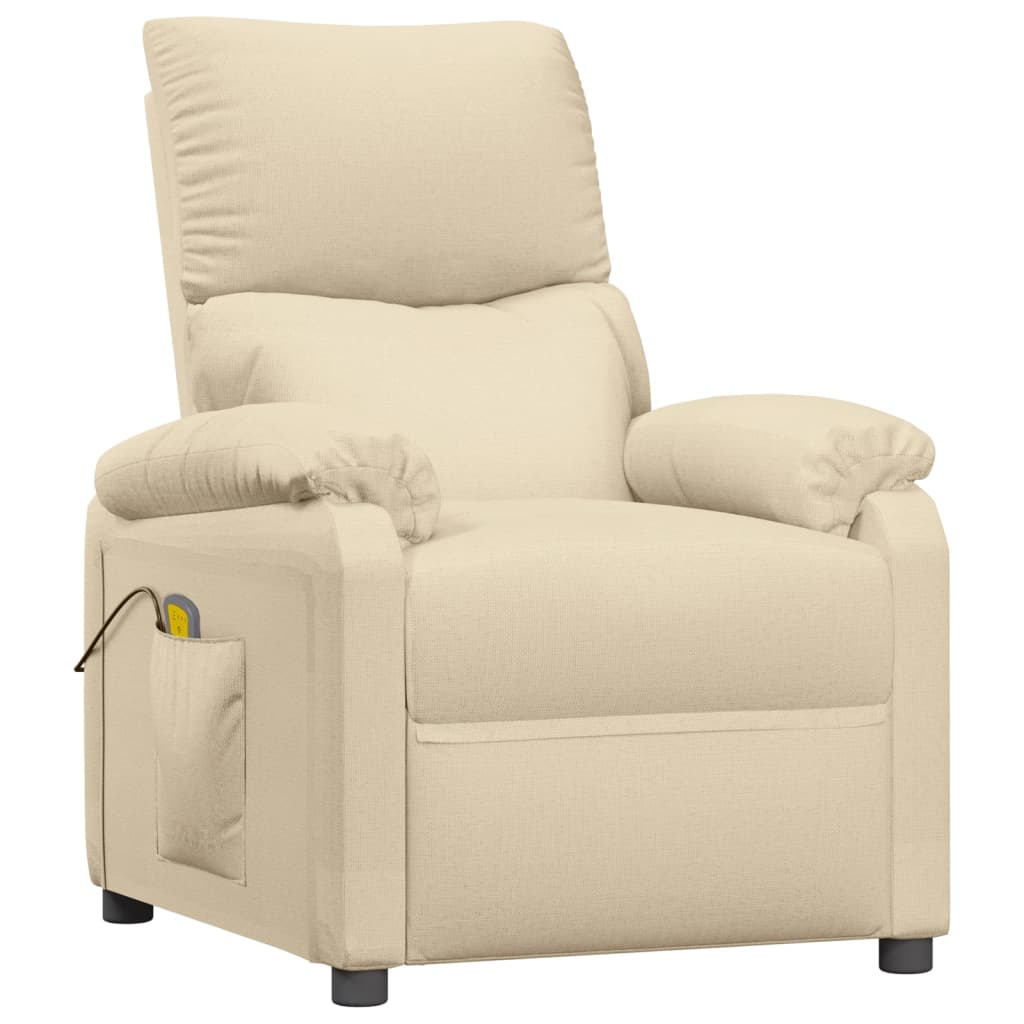 Fauteuil de massage Crème Tissu Fauteuils électriques vidaXL   