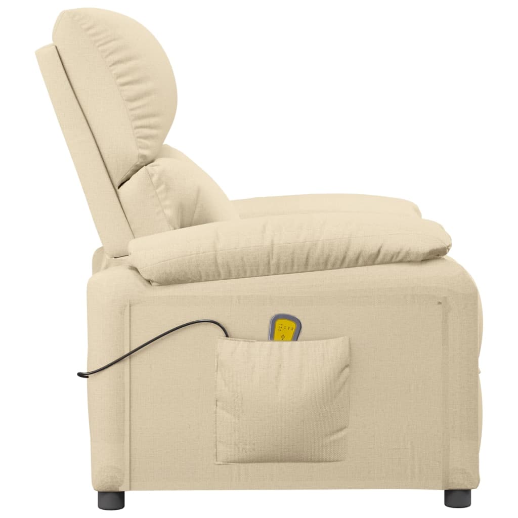 Fauteuil de massage Crème Tissu Fauteuils électriques vidaXL   