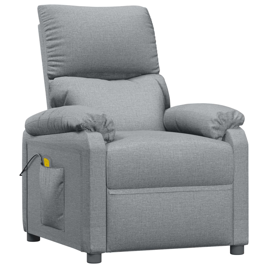 Fauteuil de massage Gris clair Tissu Fauteuils électriques vidaXL   