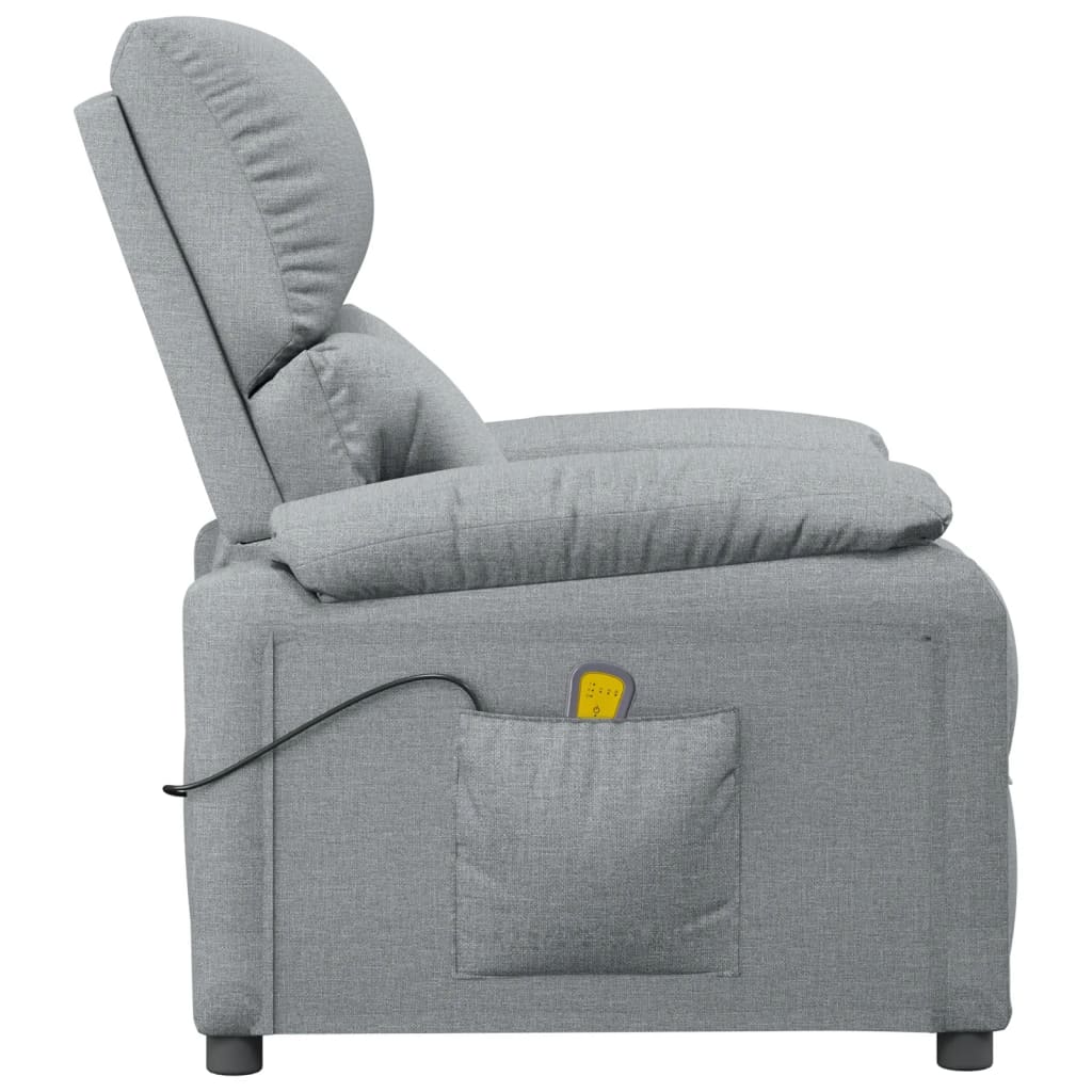 Fauteuil de massage Gris clair Tissu Fauteuils électriques vidaXL   