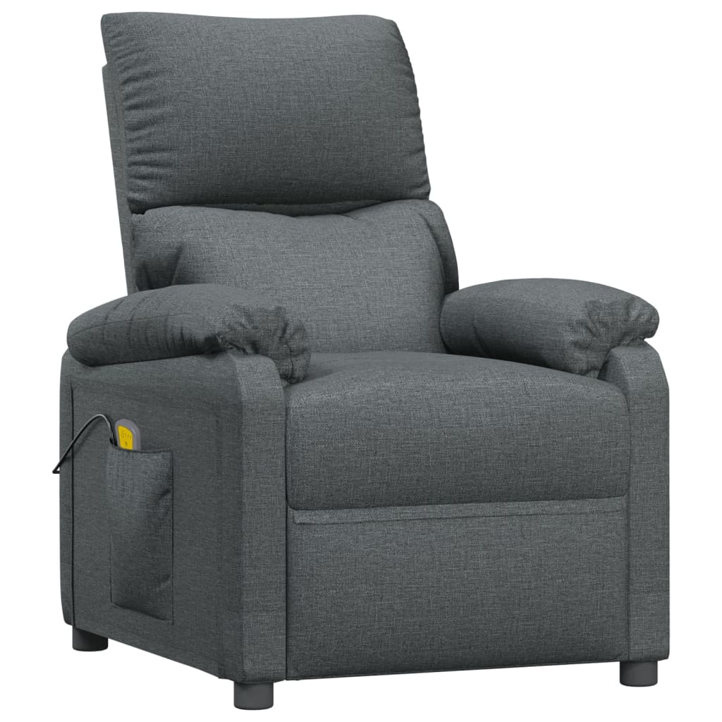 Fauteuil de massage Gris foncé Tissu Fauteuils électriques vidaXL   