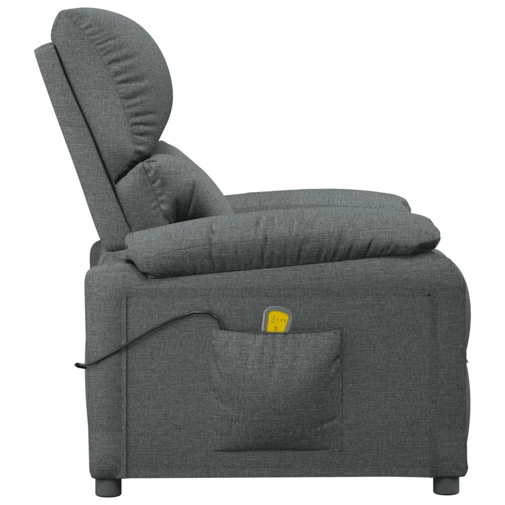 Fauteuil de massage Gris foncé Tissu Fauteuils électriques vidaXL   