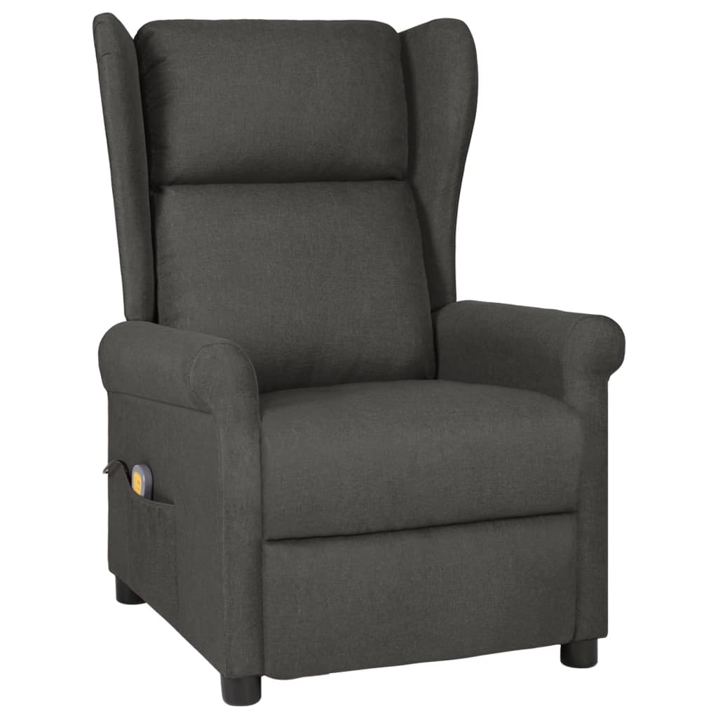 Fauteuil de massage Gris foncé Tissu Fauteuils électriques vidaXL   