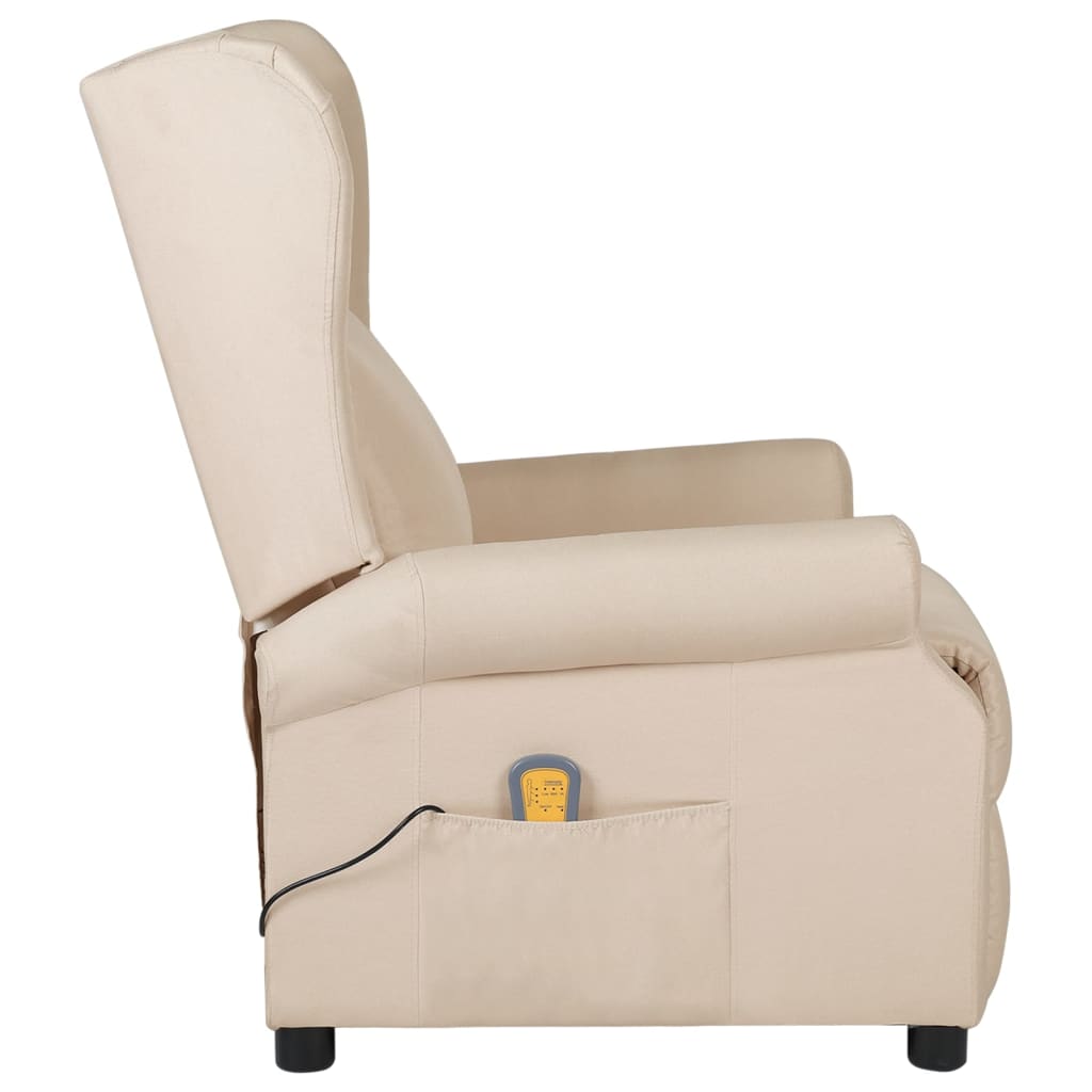 Fauteuil de massage Crème Tissu Fauteuils électriques vidaXL   