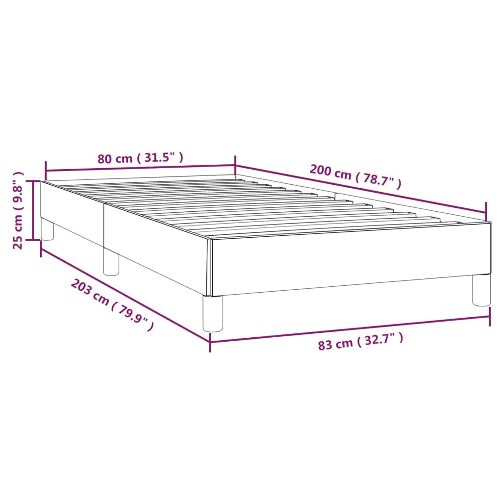 Cadre de lit Taupe 80 x 200 cm Tissu Lits & cadres de lit vidaXL   