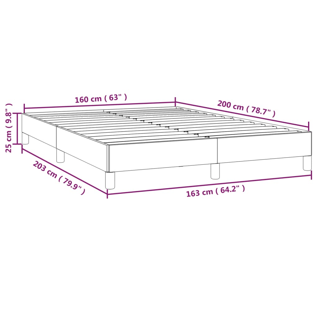 Cadre de lit Crème 160 x 200 cm Tissu Lits & cadres de lit vidaXL   