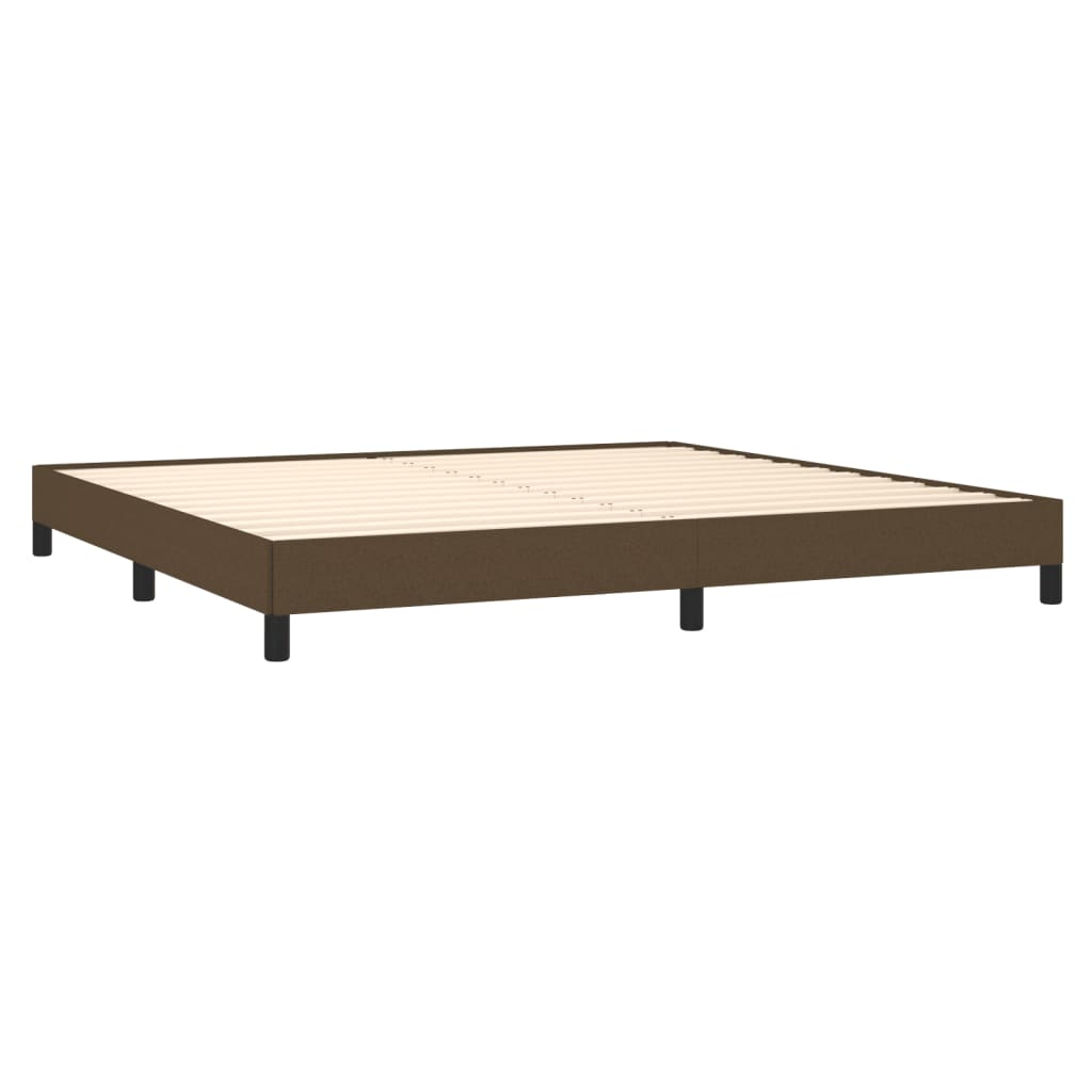 Cadre de lit Marron foncé 200x200 cm Tissu Lits & cadres de lit vidaXL   