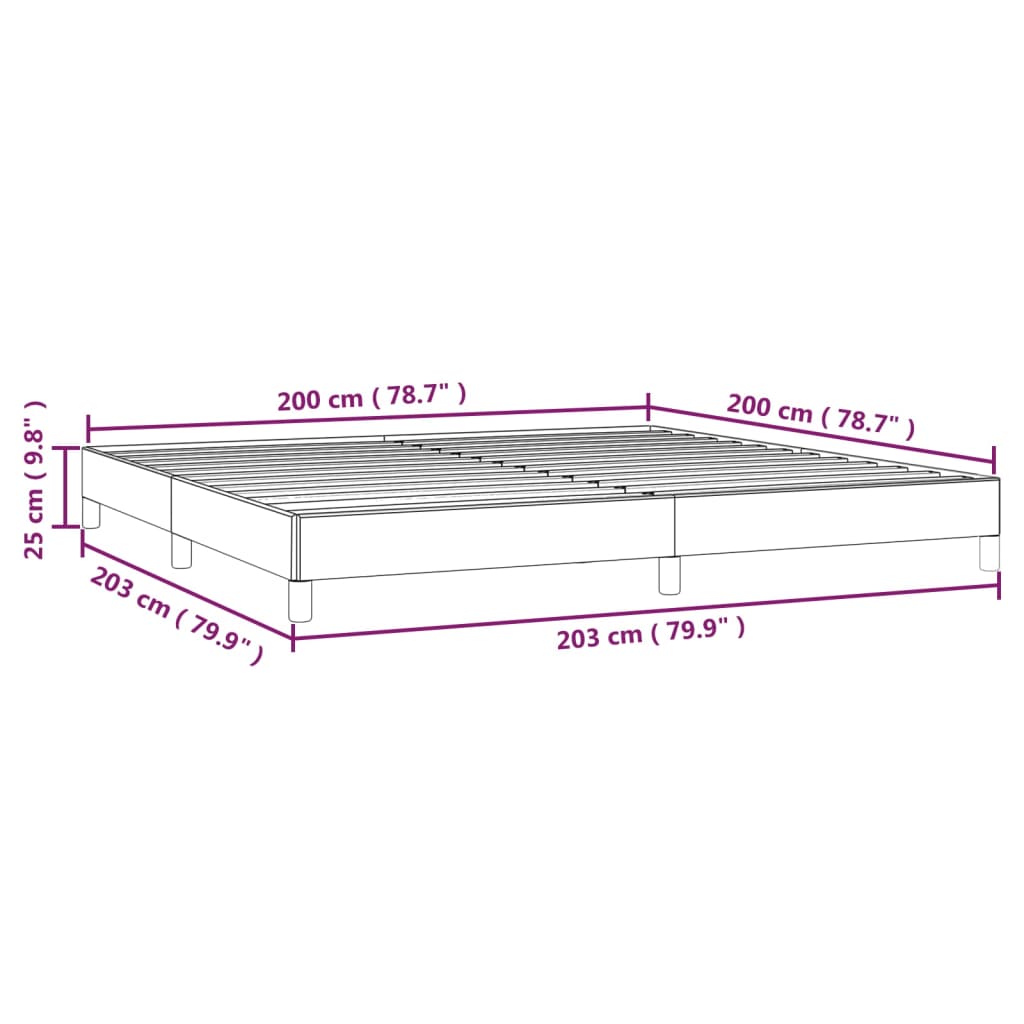 Cadre de lit Crème 200 x 200 cm Tissu Lits & cadres de lit vidaXL   