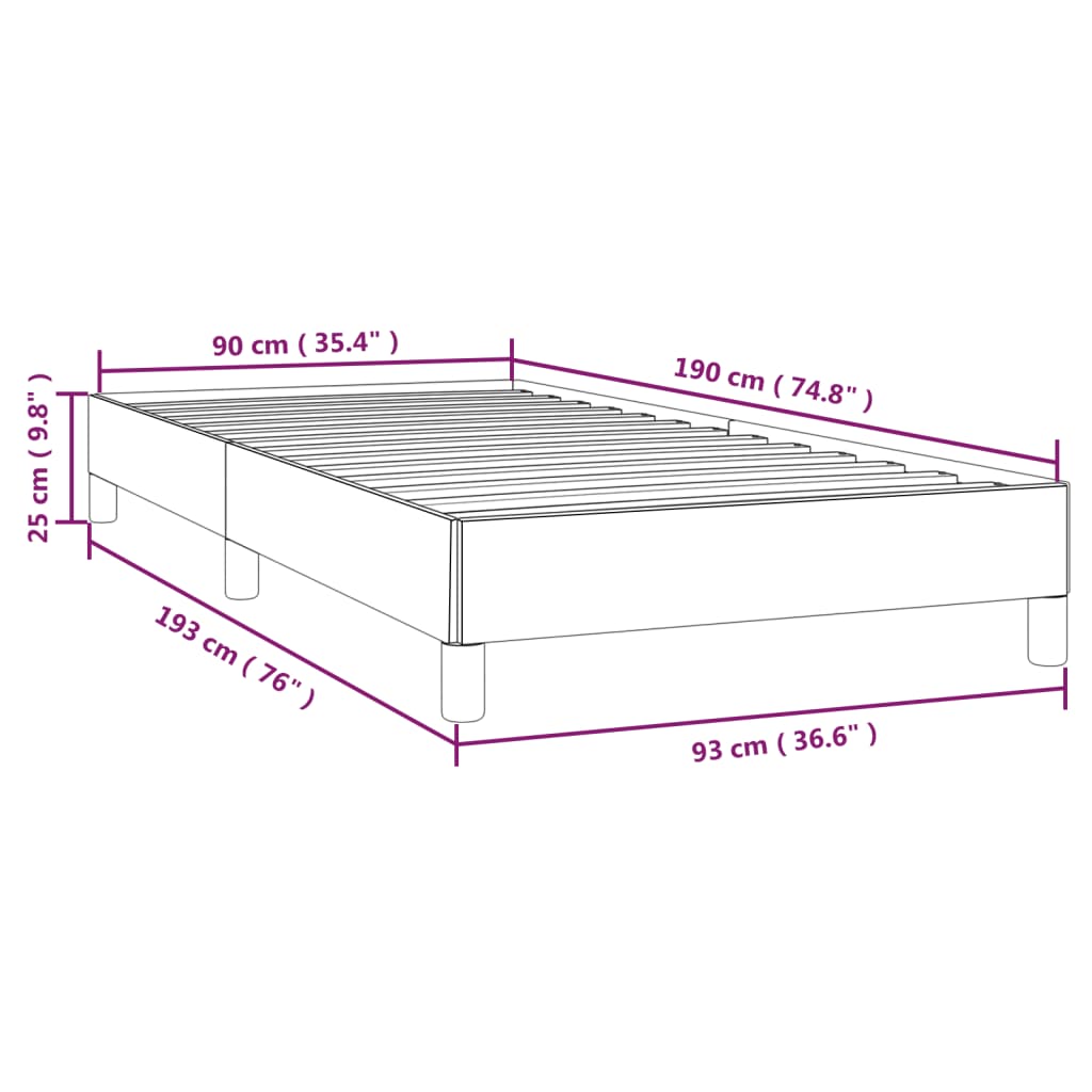 Cadre de lit Taupe 90x190 cm Tissu Lits & cadres de lit vidaXL   