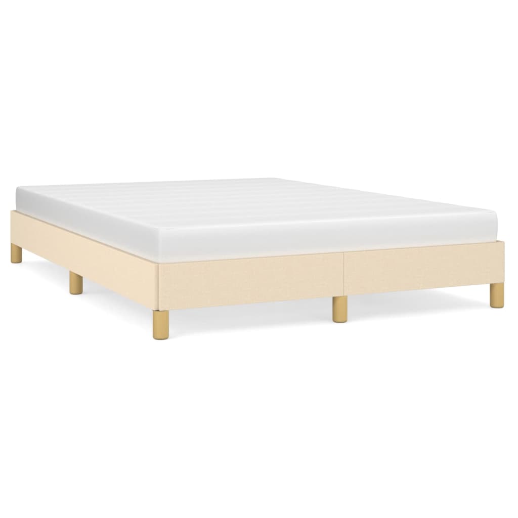 Cadre de lit sans matelas crème 160x200 cm tissu Lits & cadres de lit vidaXL   