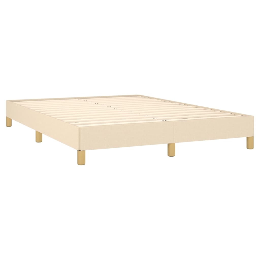 Cadre de lit sans matelas crème 160x200 cm tissu Lits & cadres de lit vidaXL   