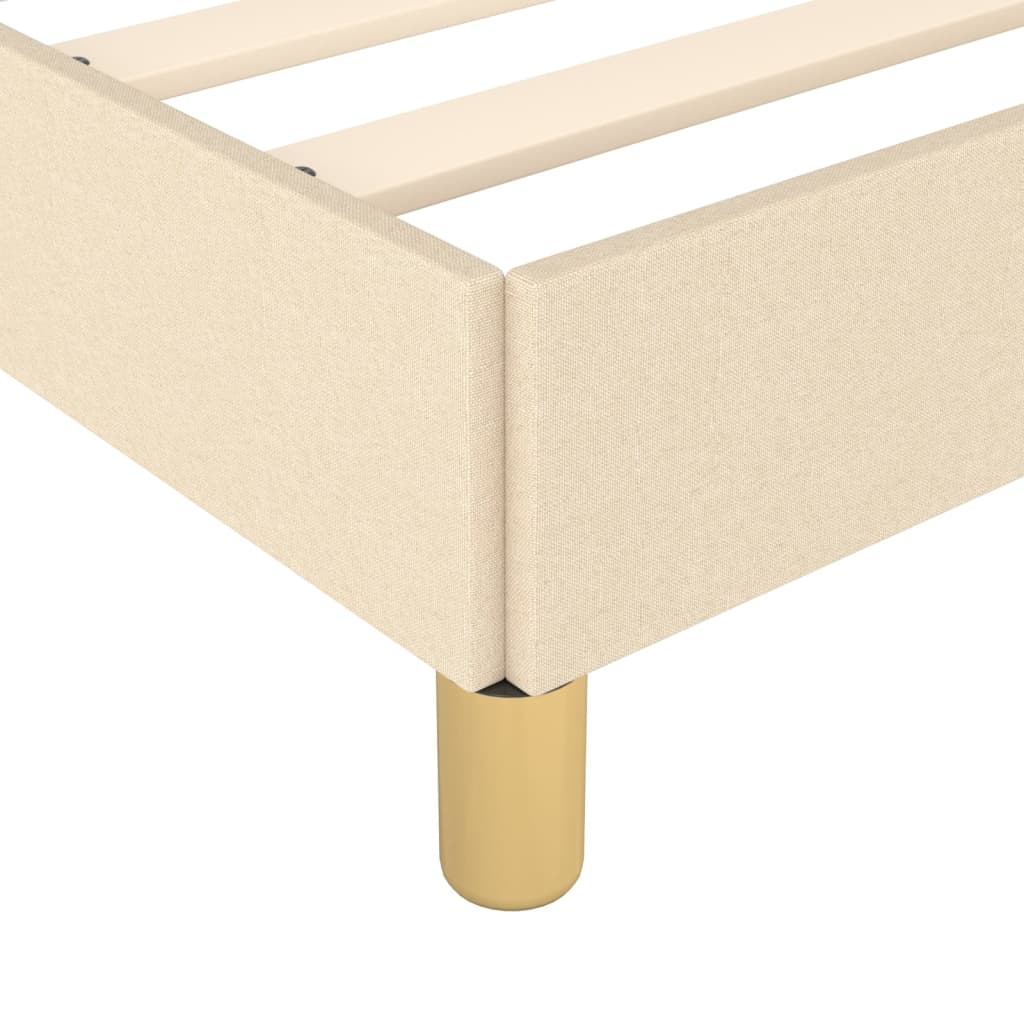 Cadre de lit sans matelas crème 160x200 cm tissu Lits & cadres de lit vidaXL   