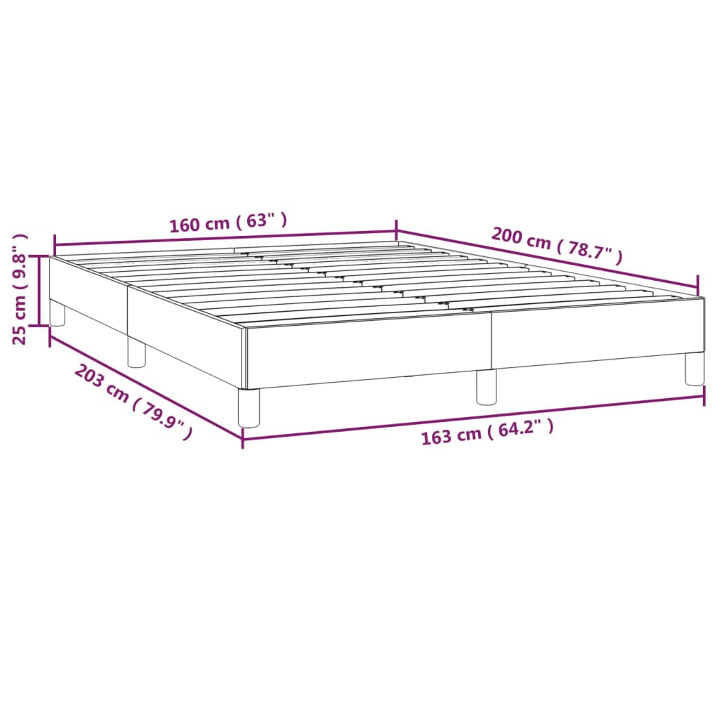 Cadre de lit sans matelas crème 160x200 cm tissu Lits & cadres de lit vidaXL   