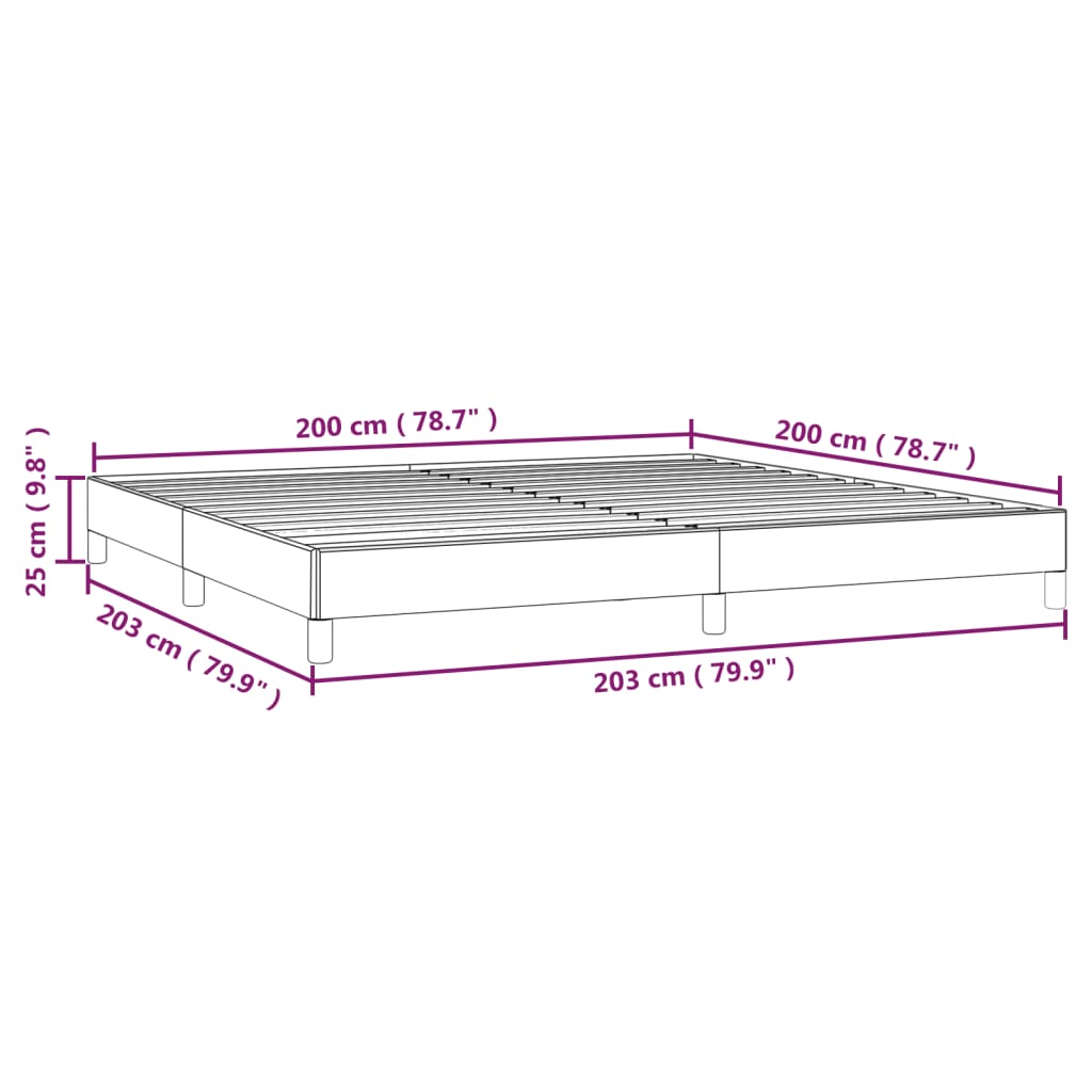 Cadre de lit Vert 200x200 cm Tissu Lits & cadres de lit vidaXL   