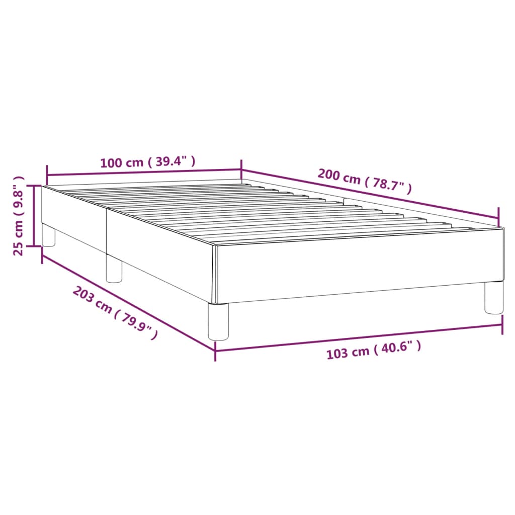 Cadre de lit Marron 100x200 cm Similicuir Lits & cadres de lit vidaXL   