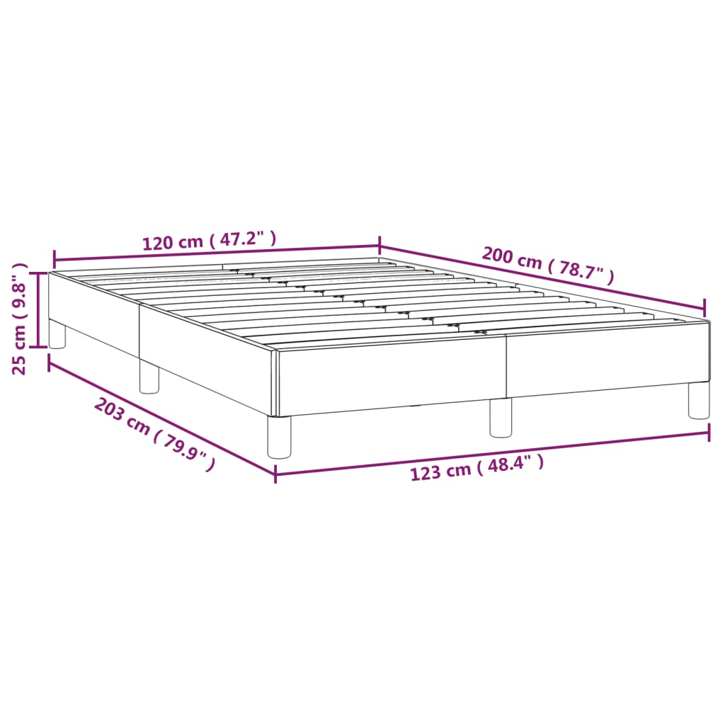 Cadre de lit Gris 120x200 cm Similicuir Lits & cadres de lit vidaXL   