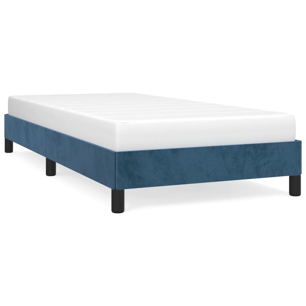 Cadre de lit Bleu foncé 90x190 cm Velours Lits & cadres de lit vidaXL   