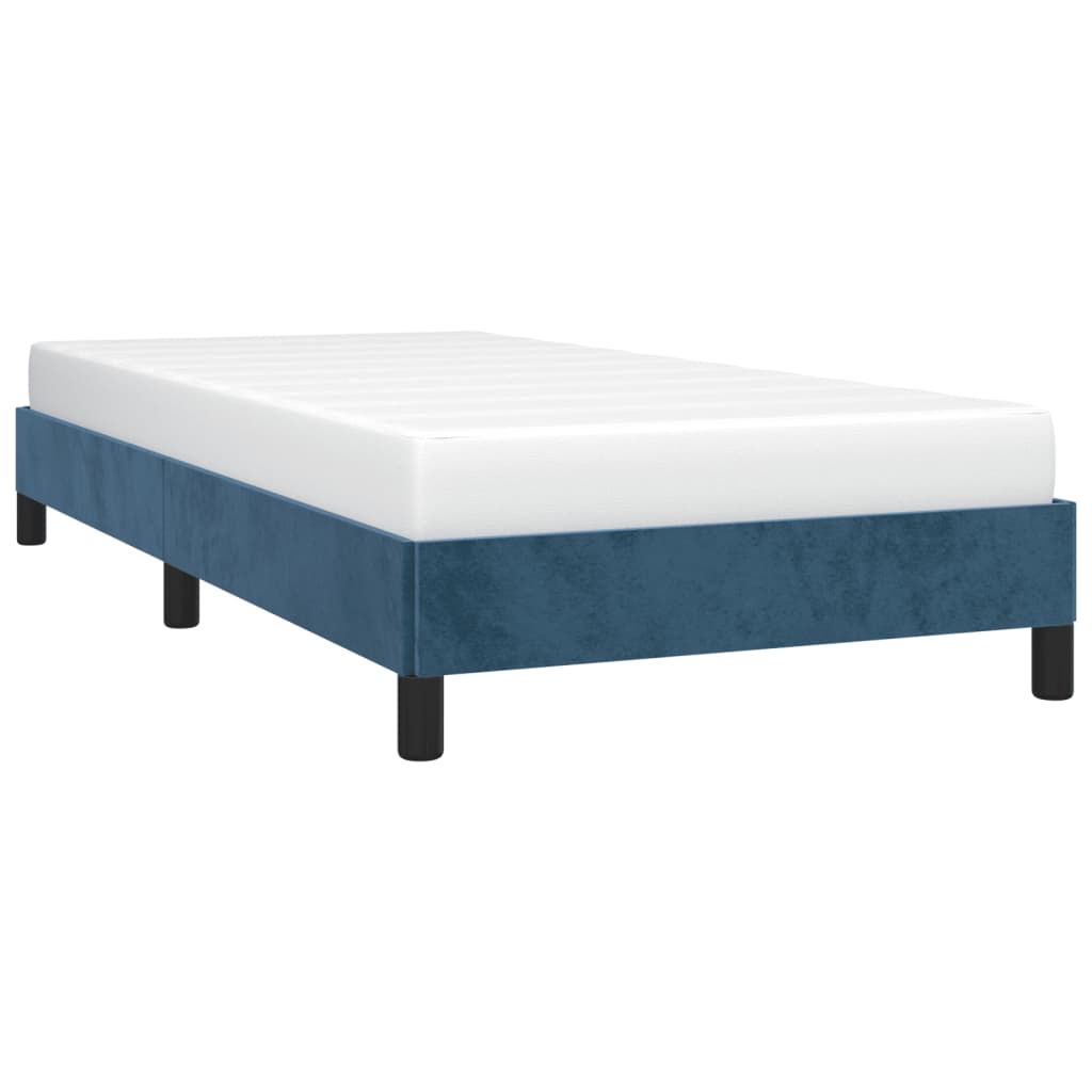 Cadre de lit Bleu foncé 90x190 cm Velours Lits & cadres de lit vidaXL   