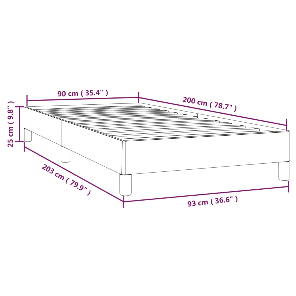 Cadre de lit Rose 90x200 cm Velours Lits & cadres de lit vidaXL   