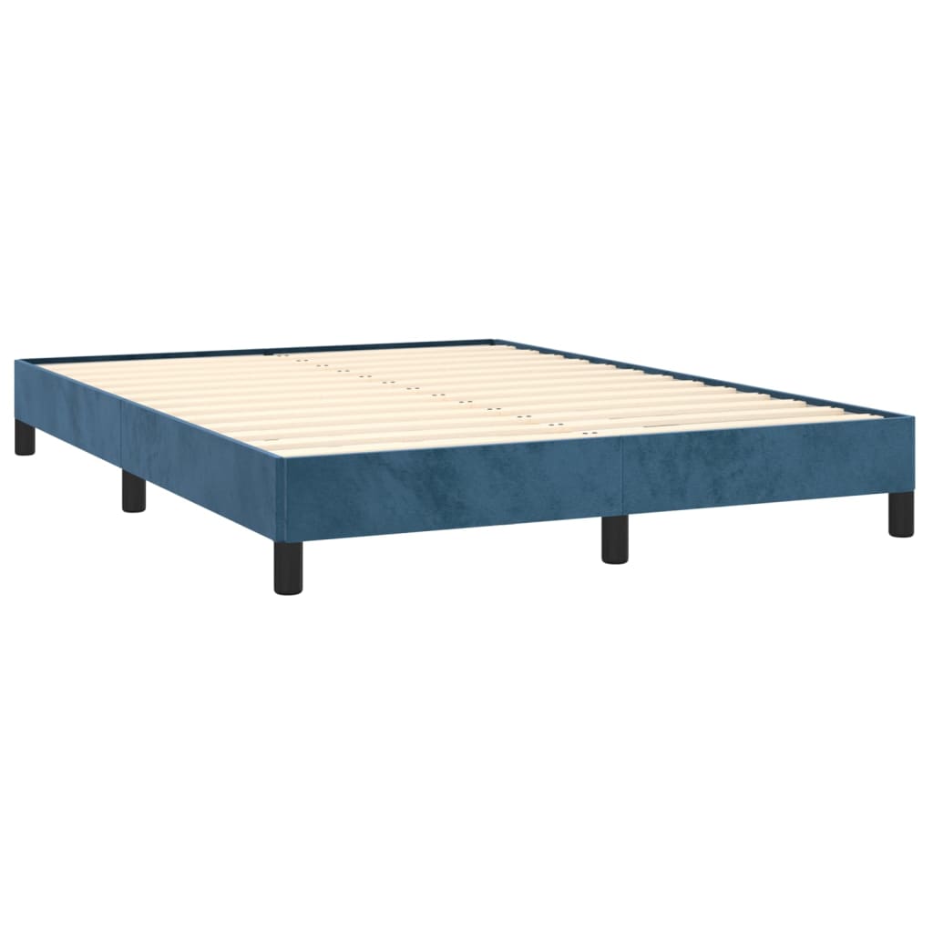 Cadre de lit Bleu foncé 140x190 cm Velours Lits & cadres de lit vidaXL   