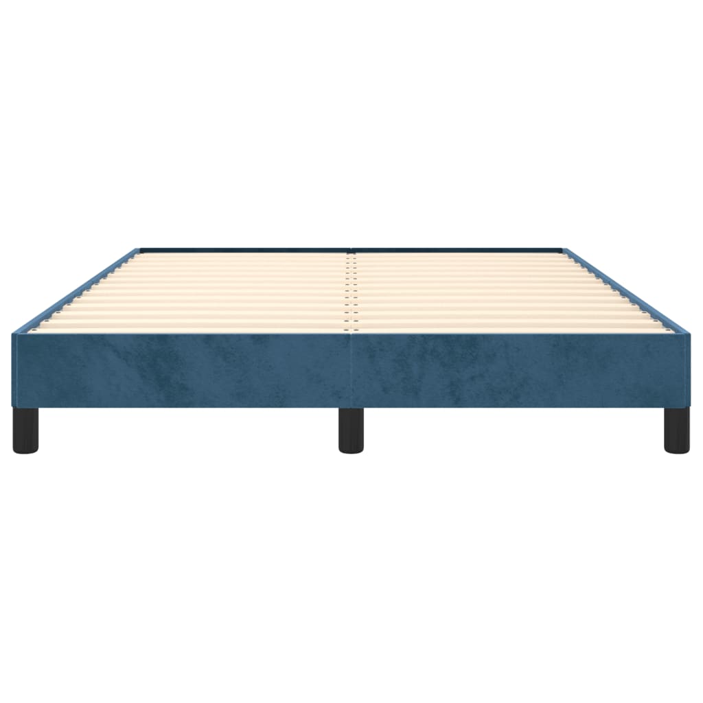 Cadre de lit Bleu foncé 140x190 cm Velours Lits & cadres de lit vidaXL   