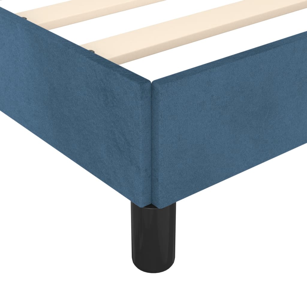 Cadre de lit Bleu foncé 140x190 cm Velours Lits & cadres de lit vidaXL   