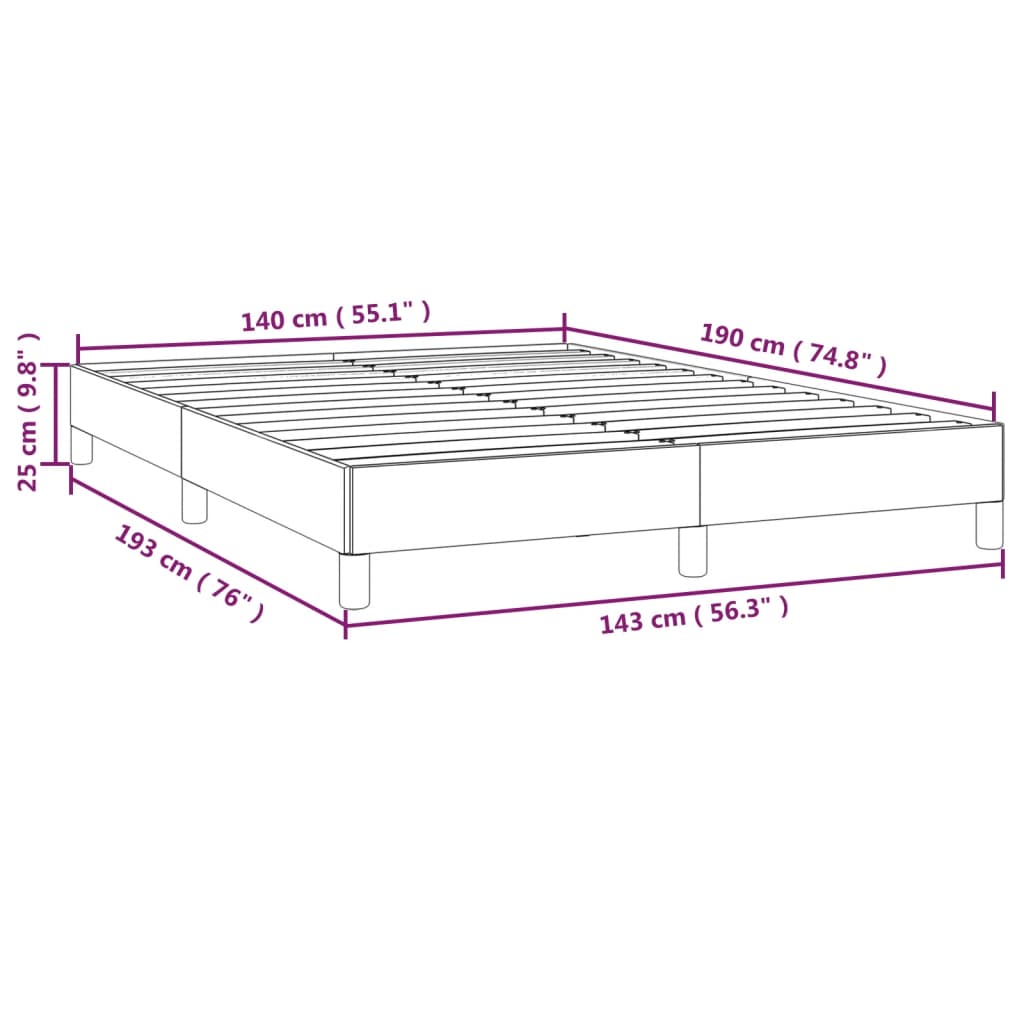 Cadre de lit Bleu foncé 140x190 cm Velours Lits & cadres de lit vidaXL   