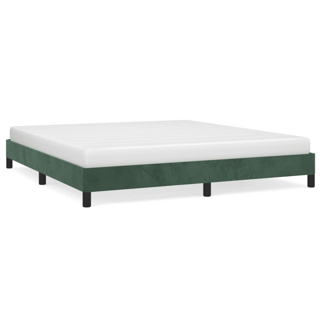 Cadre de lit Vert foncé 160x200 cm Velours Lits & cadres de lit vidaXL   