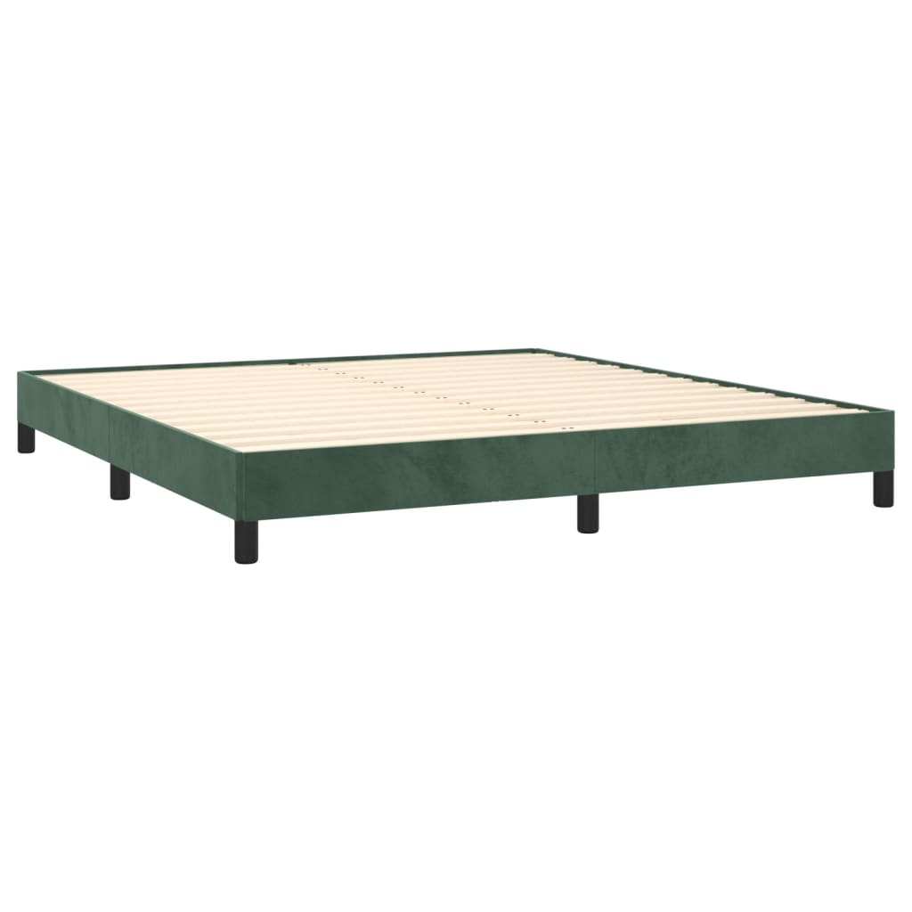 Cadre de lit Vert foncé 160x200 cm Velours Lits & cadres de lit vidaXL   