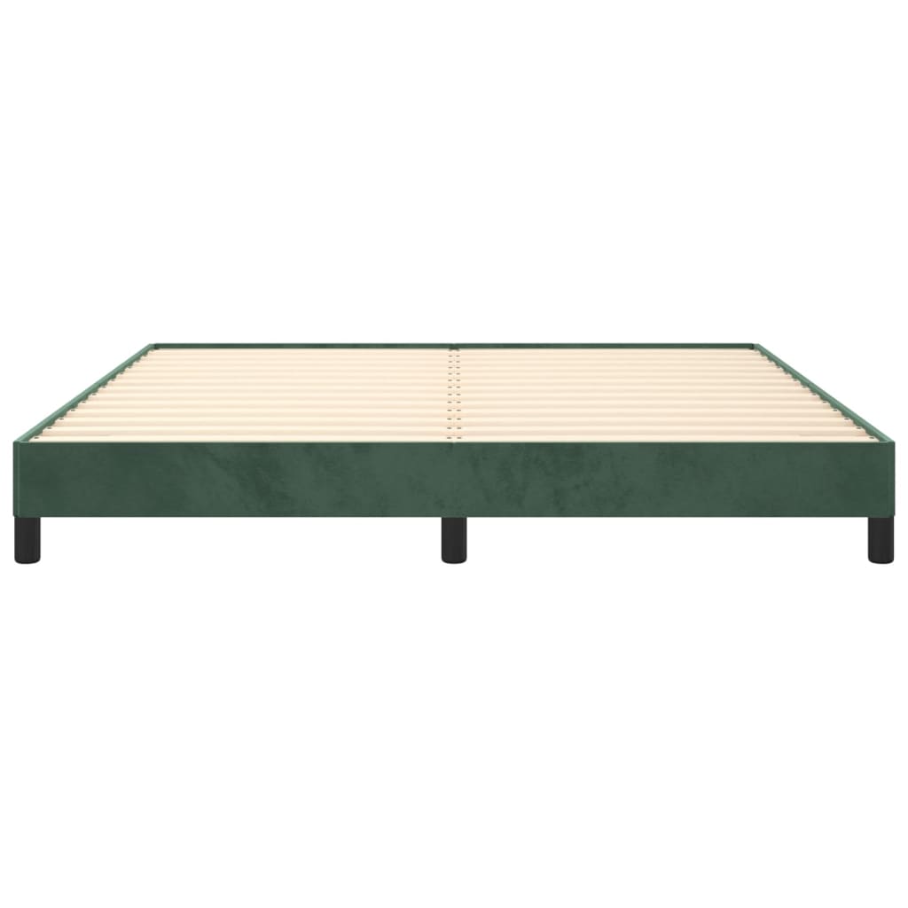 Cadre de lit Vert foncé 160x200 cm Velours Lits & cadres de lit vidaXL   