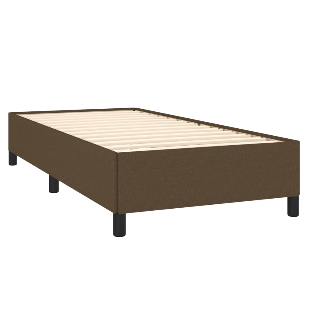 Cadre de lit Marron foncé 90x190 cm Tissu Lits & cadres de lit vidaXL   