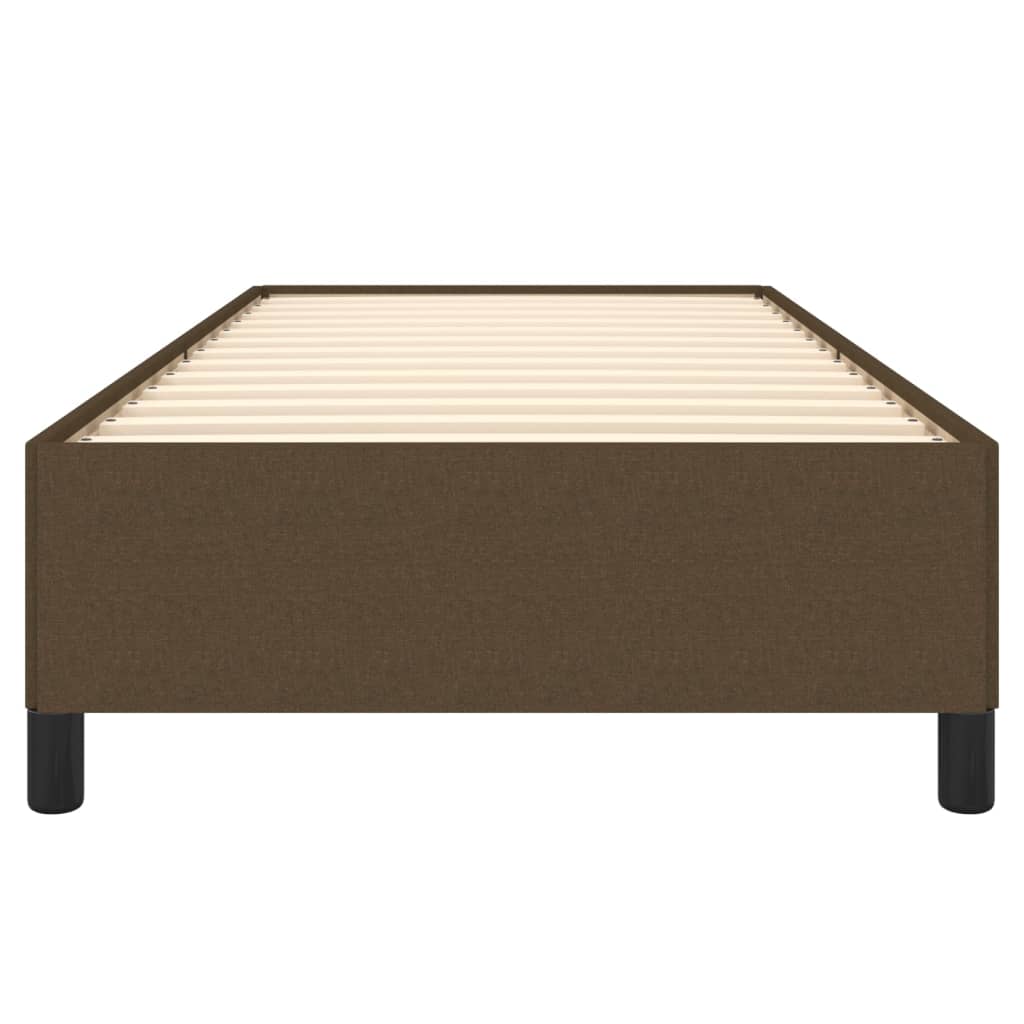 Cadre de lit Marron foncé 90x190 cm Tissu Lits & cadres de lit vidaXL   