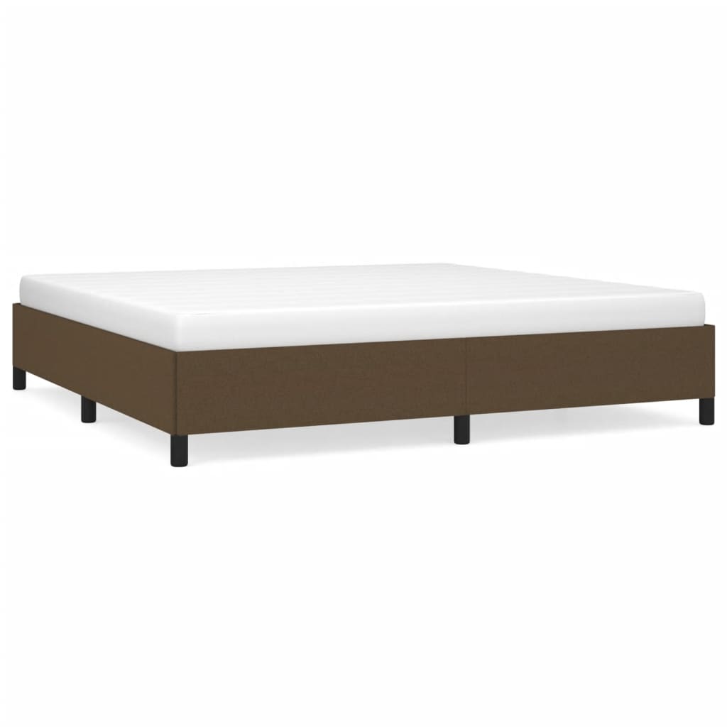 Cadre de lit Marron foncé 200x200 cm Tissu Lits & cadres de lit vidaXL   