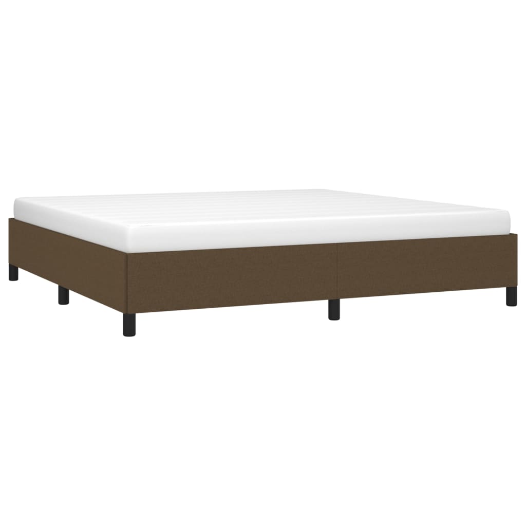 Cadre de lit Marron foncé 200x200 cm Tissu Lits & cadres de lit vidaXL   