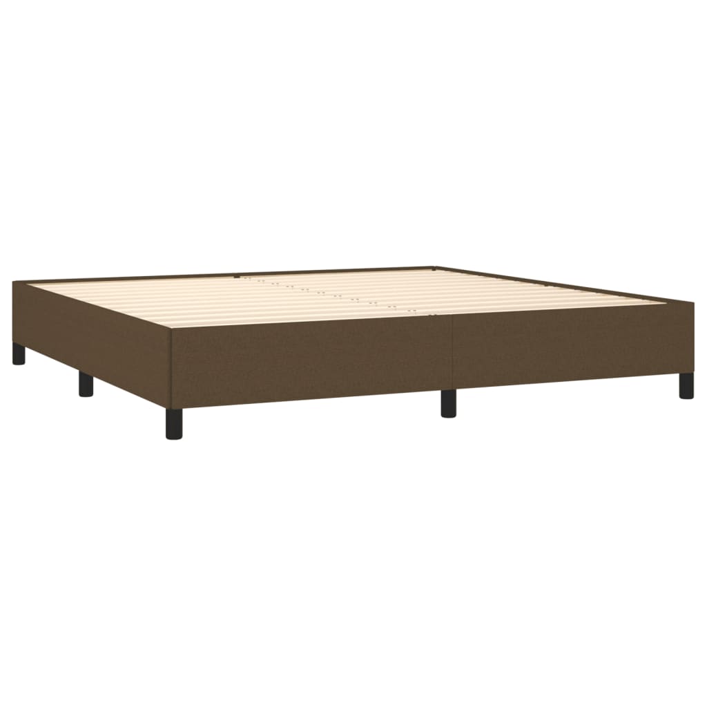 Cadre de lit Marron foncé 200x200 cm Tissu Lits & cadres de lit vidaXL   