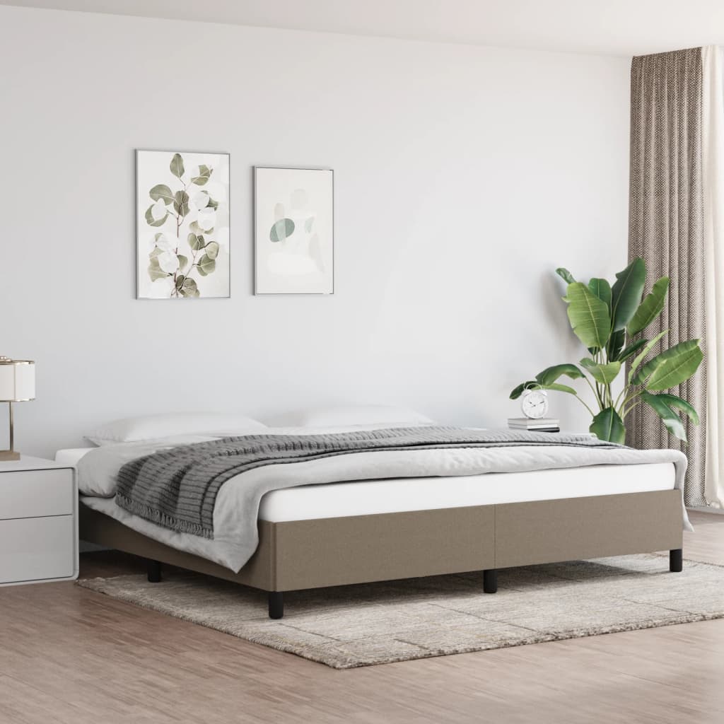 Cadre de lit Taupe 200x200 cm Tissu Lits & cadres de lit vidaXL   